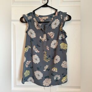 Floral LOFT Blouse Sleeveless Extra Small